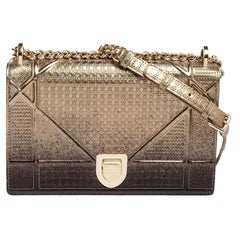 Dior Ombre Gold Microcannage Leather Medium Diorama Shoulder Bag
