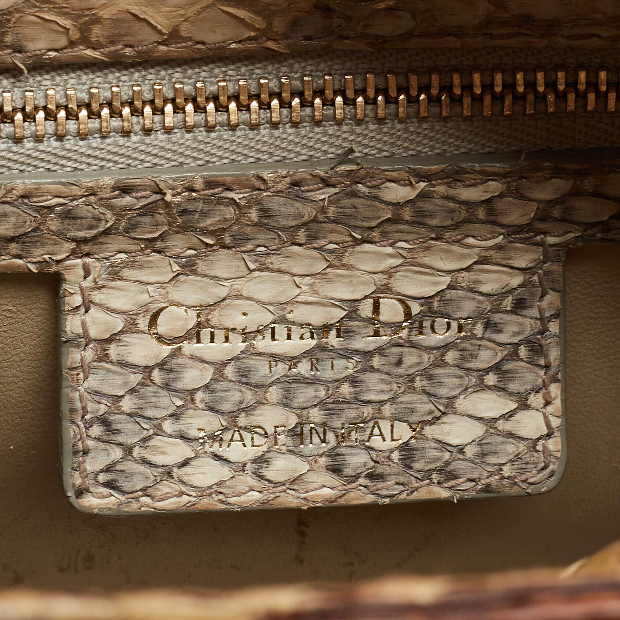 Dior Ombre Gold Python Medium Lady Dior Tote 2