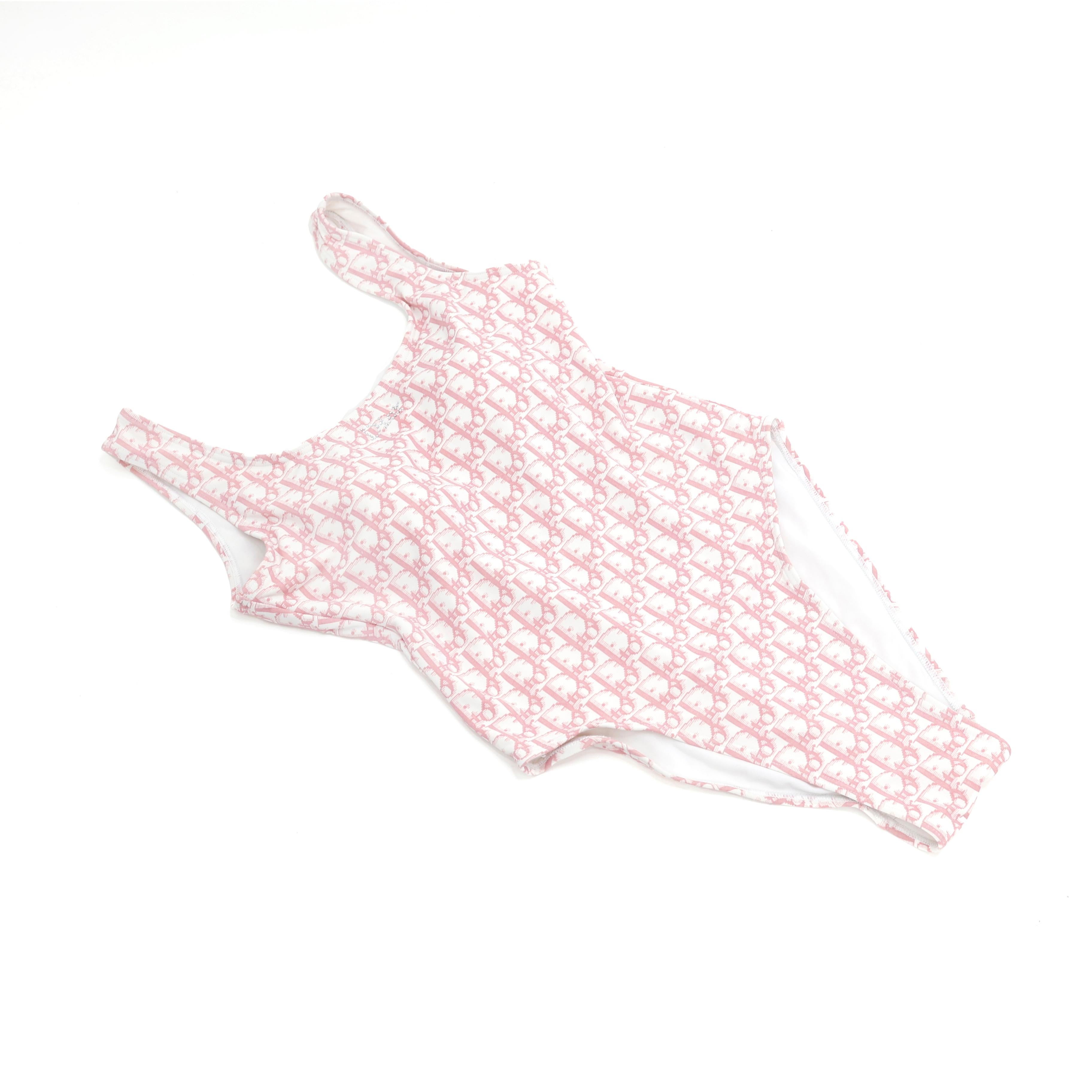 Women's Dior one-piece swimsuit in pink oblique monogram