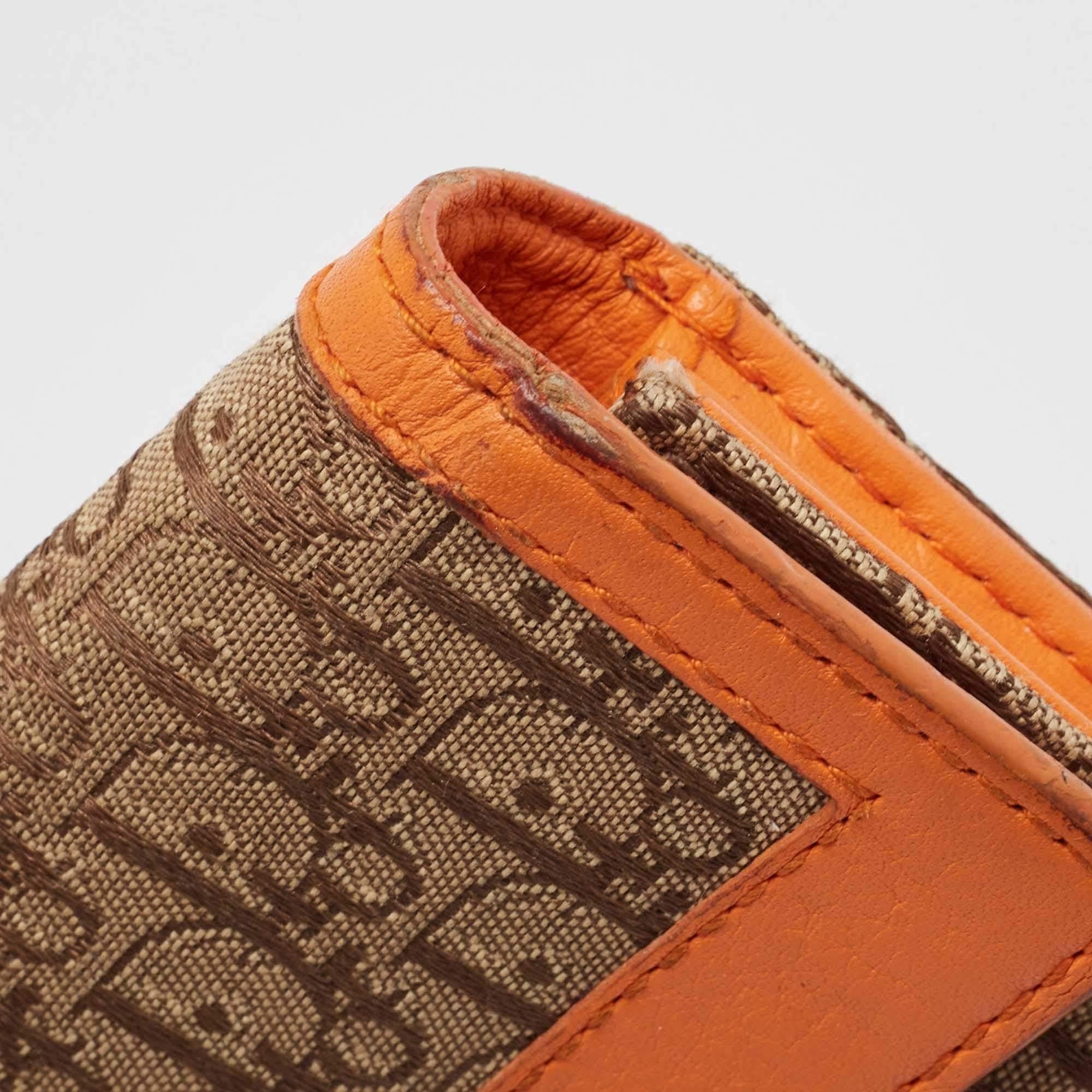 Dior Orange/Beige Diorrisimo Canvas and Leather Street Chic Continental Wallet 4