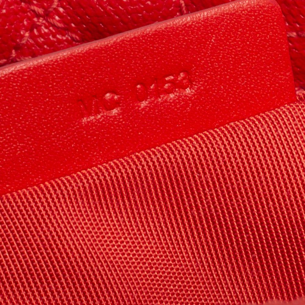 Red Dior Orange Cannage Coated Canvas Panarea Zip Pouch
