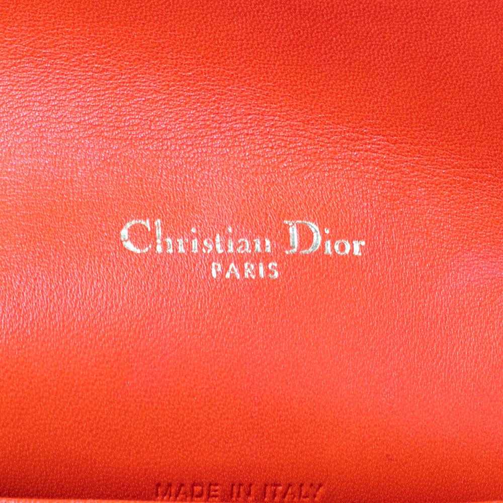 Dior Orange Cannage Leather Medium Miss Dior Flap Bag 4