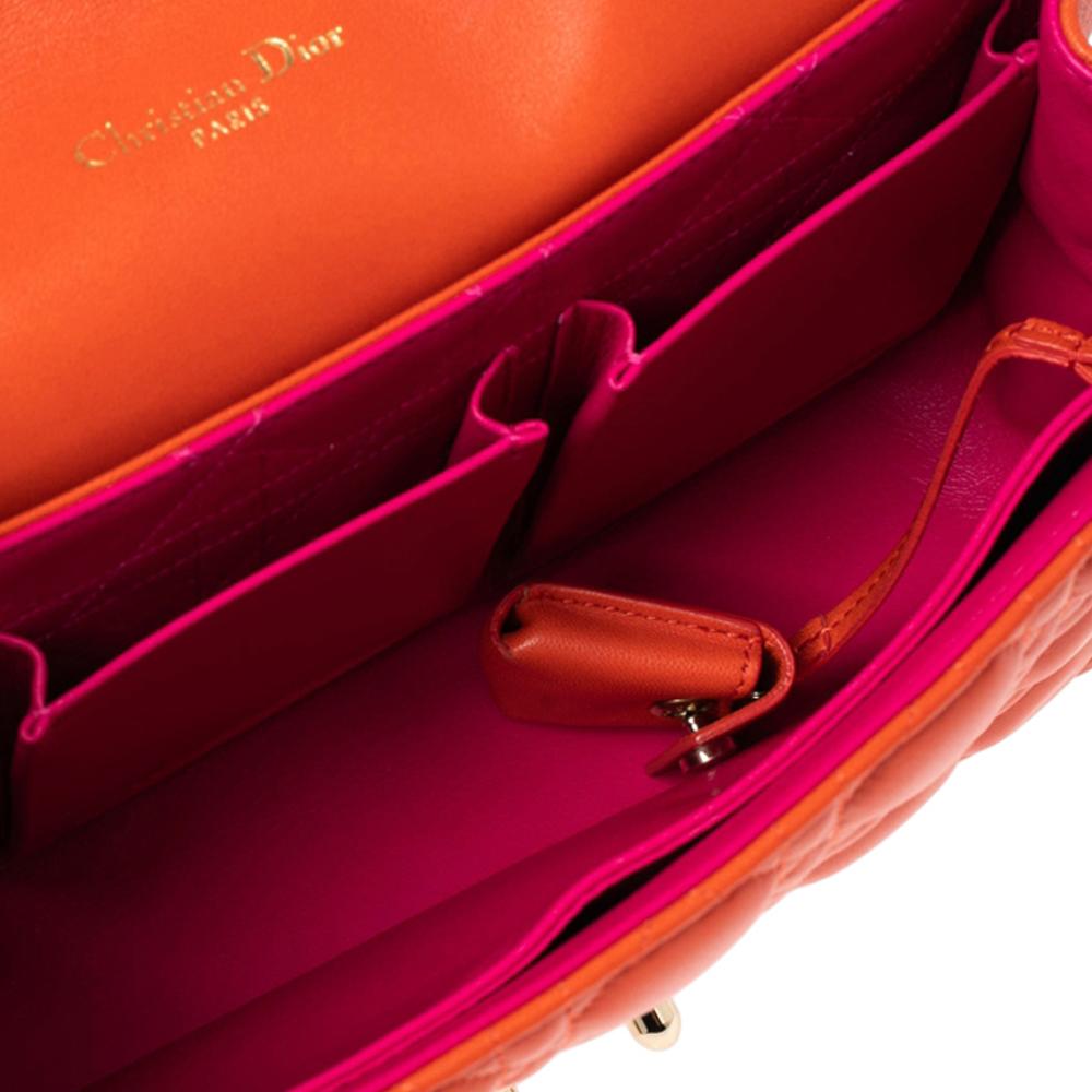 Dior Orange Cannage Leather Medium Miss Dior Flap Bag 1