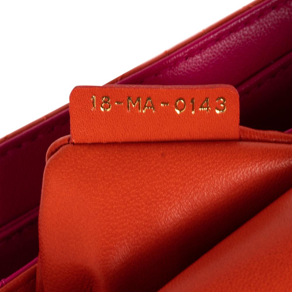 Dior Orange Cannage Leather Medium Miss Dior Flap Bag 2