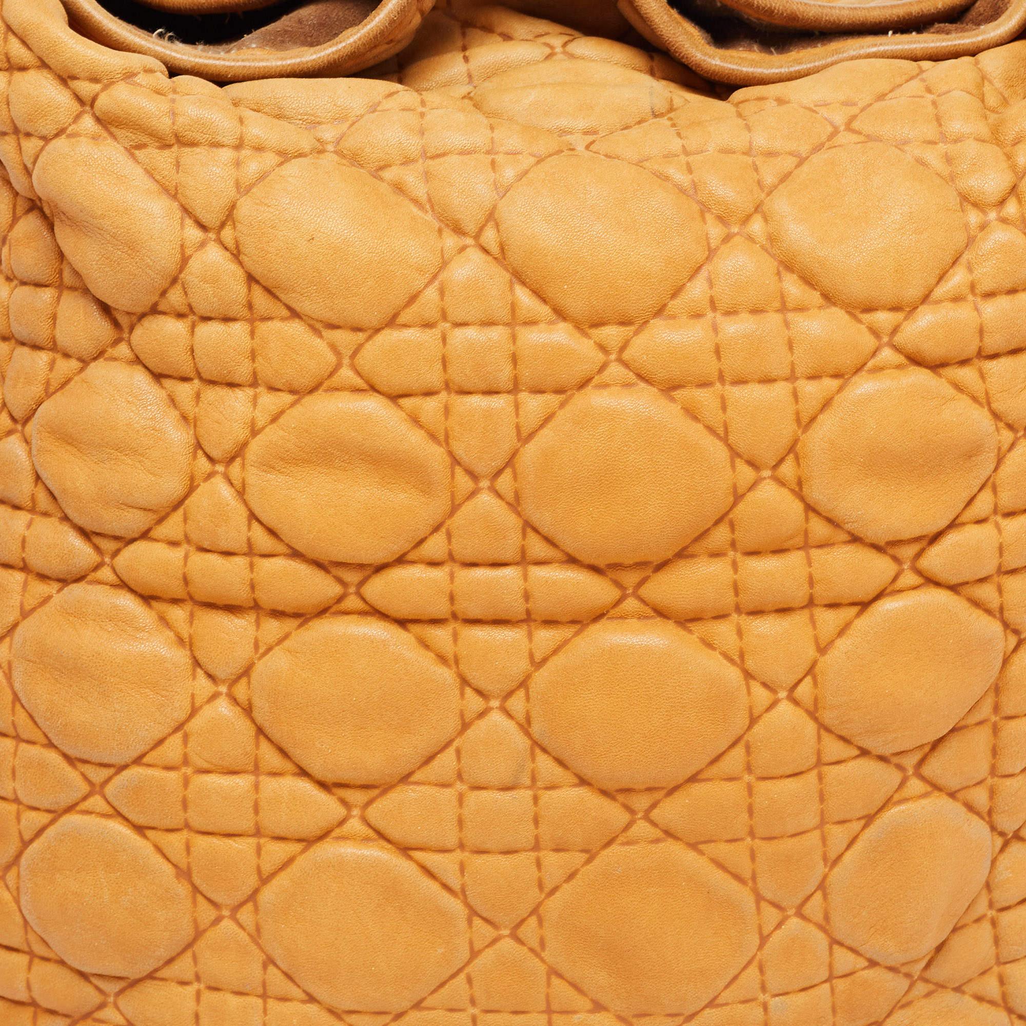 Dior Orange Cannage Soft Leather Small Hobo 13