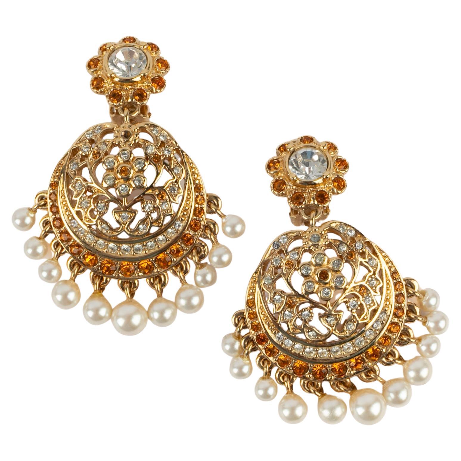 Dior orange earrings