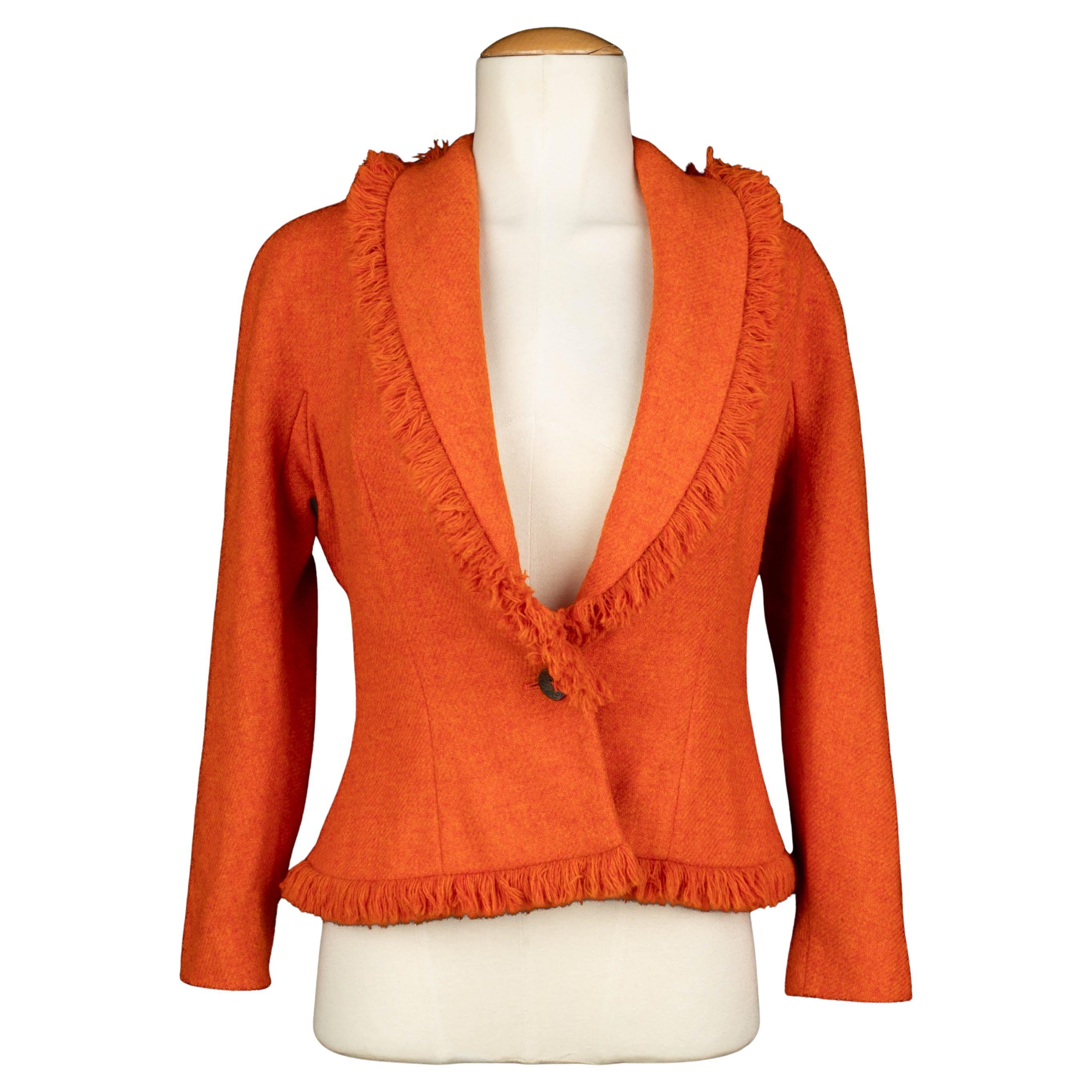 Dior orange jacket fall 1998 For Sale