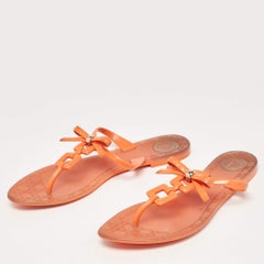 Dior Orange Jelly Thong Flat Sandals Size 40