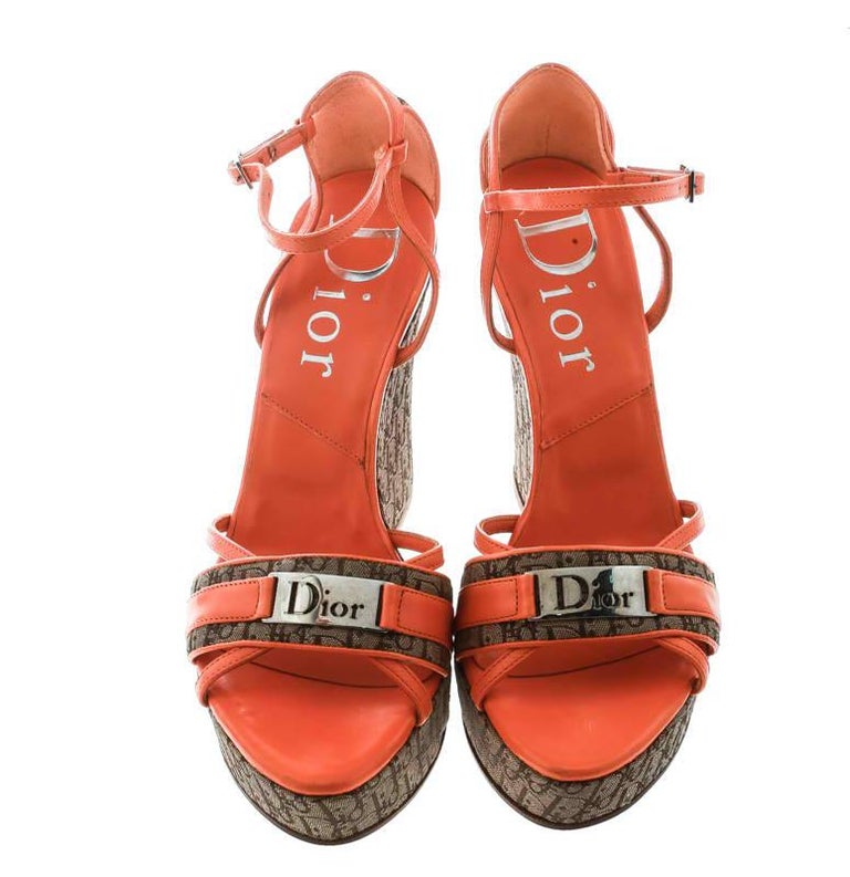 christian dior orange sandals