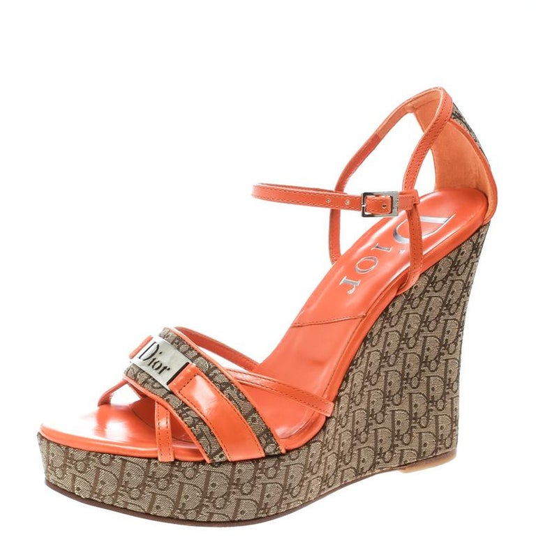 christian dior orange sandals