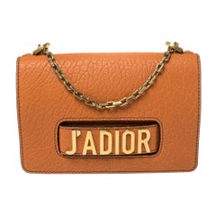 Dior Orange Leather J’adior Flap Shoulder Bag