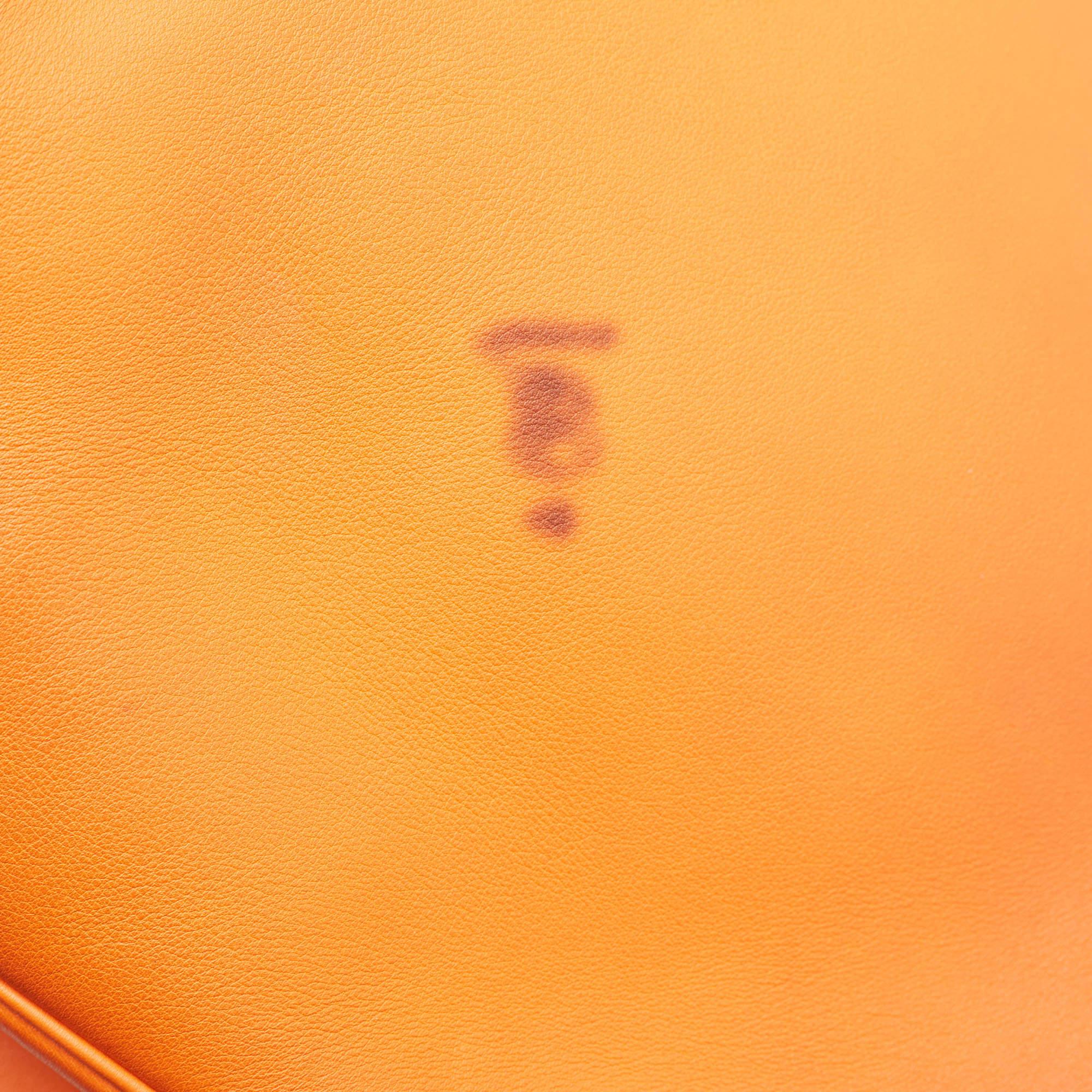 Dior Große Diorissimo Shopper Tote aus orangefarbenem Leder im Angebot 8