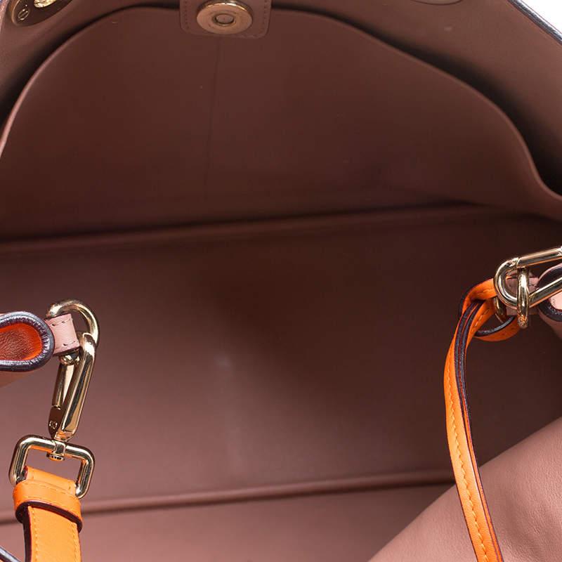 Dior Orange Leather Large Diorissimo Shopper Tote For Sale 3