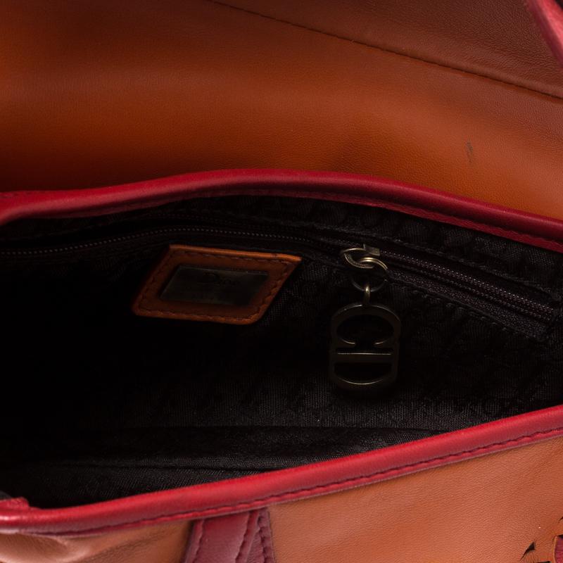 Dior Orange Leather Limited Edition Saddle Bag 3