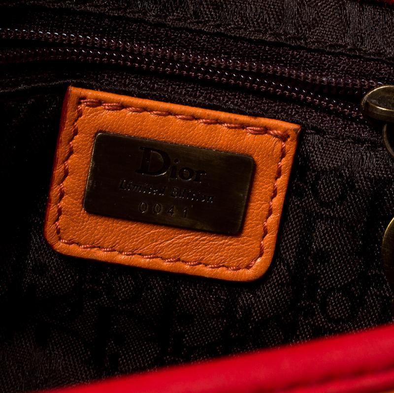 Dior Orange Leather Limited Edition Saddle Bag 1