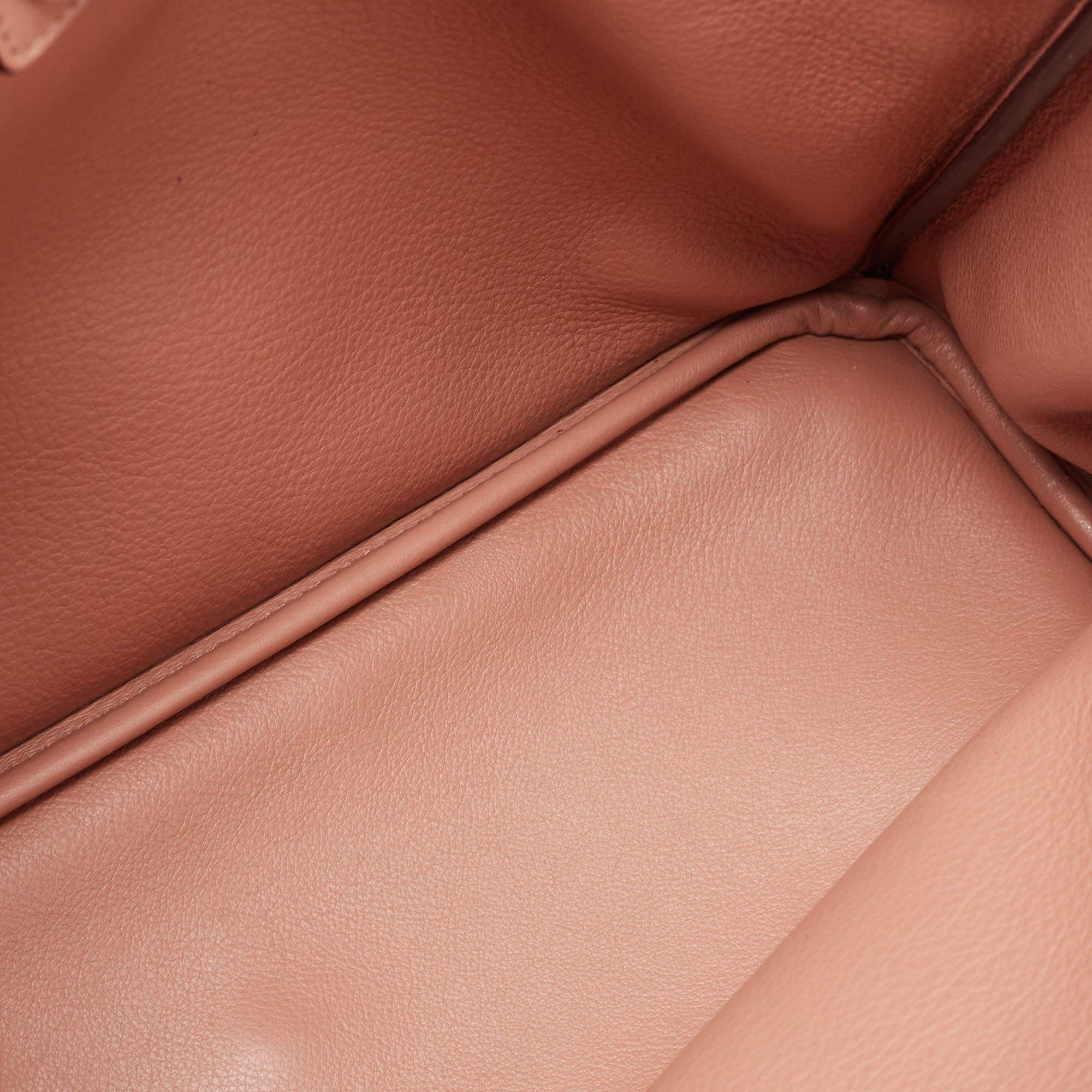 Dior Orange Leather Medium Diorissimo Shopper Tote For Sale 4