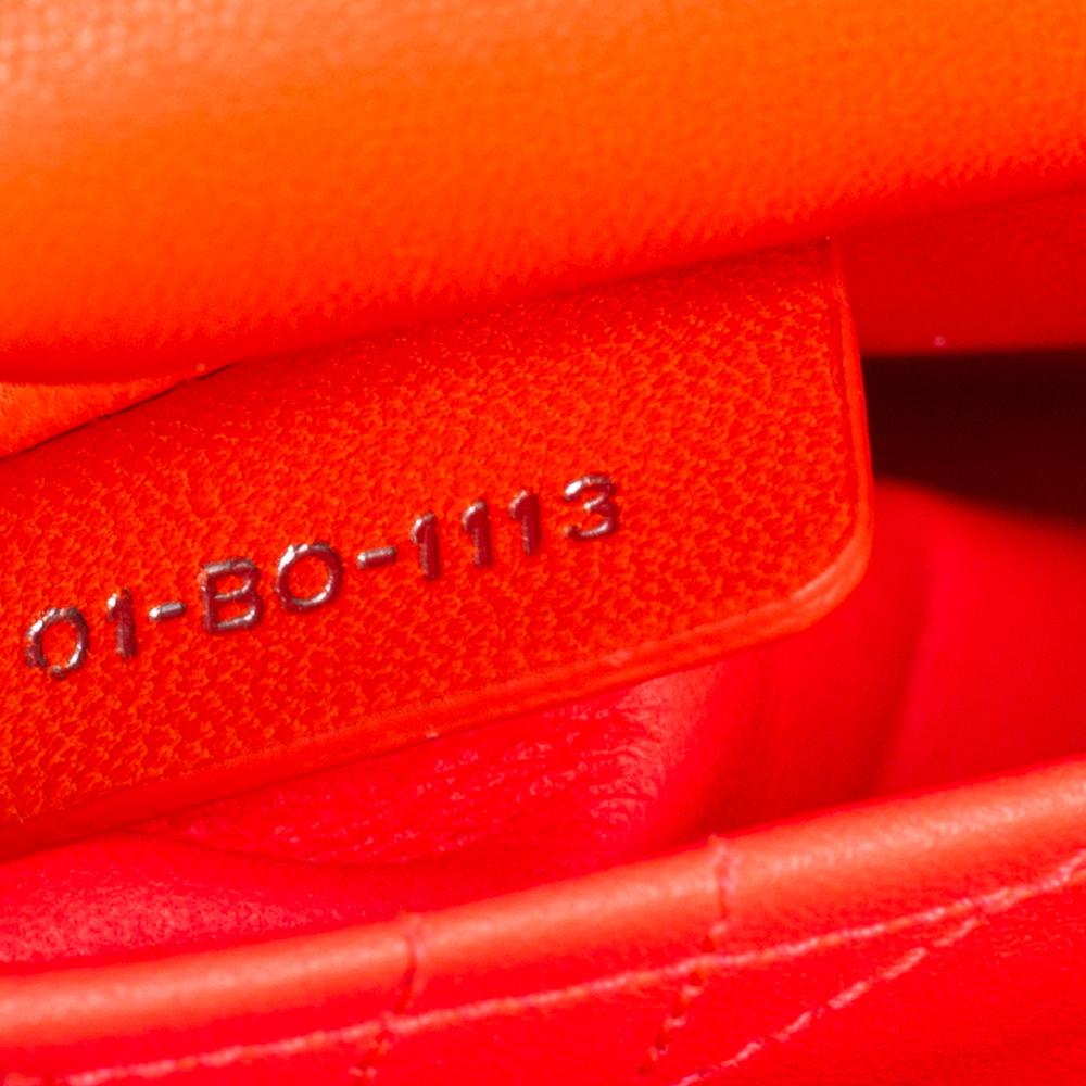 Dior Orange/Pink Embroidered Stitch Cannage Leather Miss Dior Medium Flap Bag 7