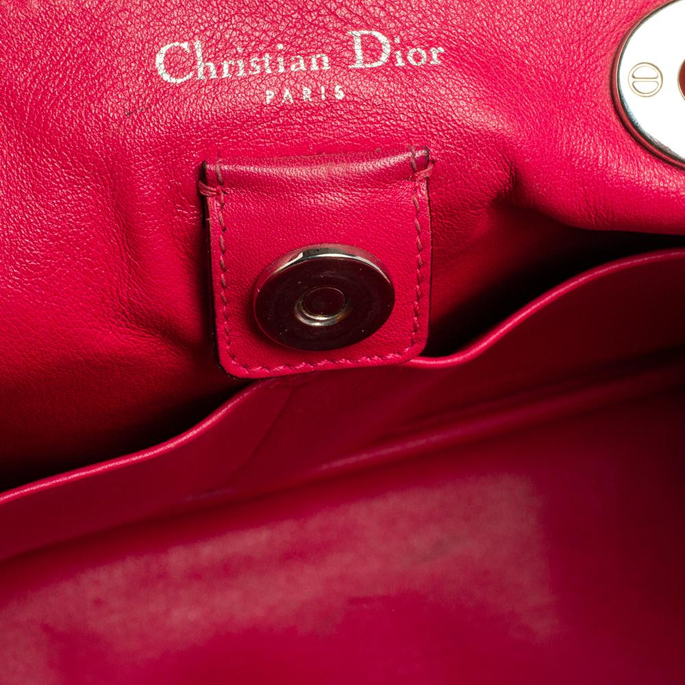 Dior Orange/Pink Tricolor Calfskin Leather Medium Diorissimo Tote Bag In Good Condition In Dubai, Al Qouz 2