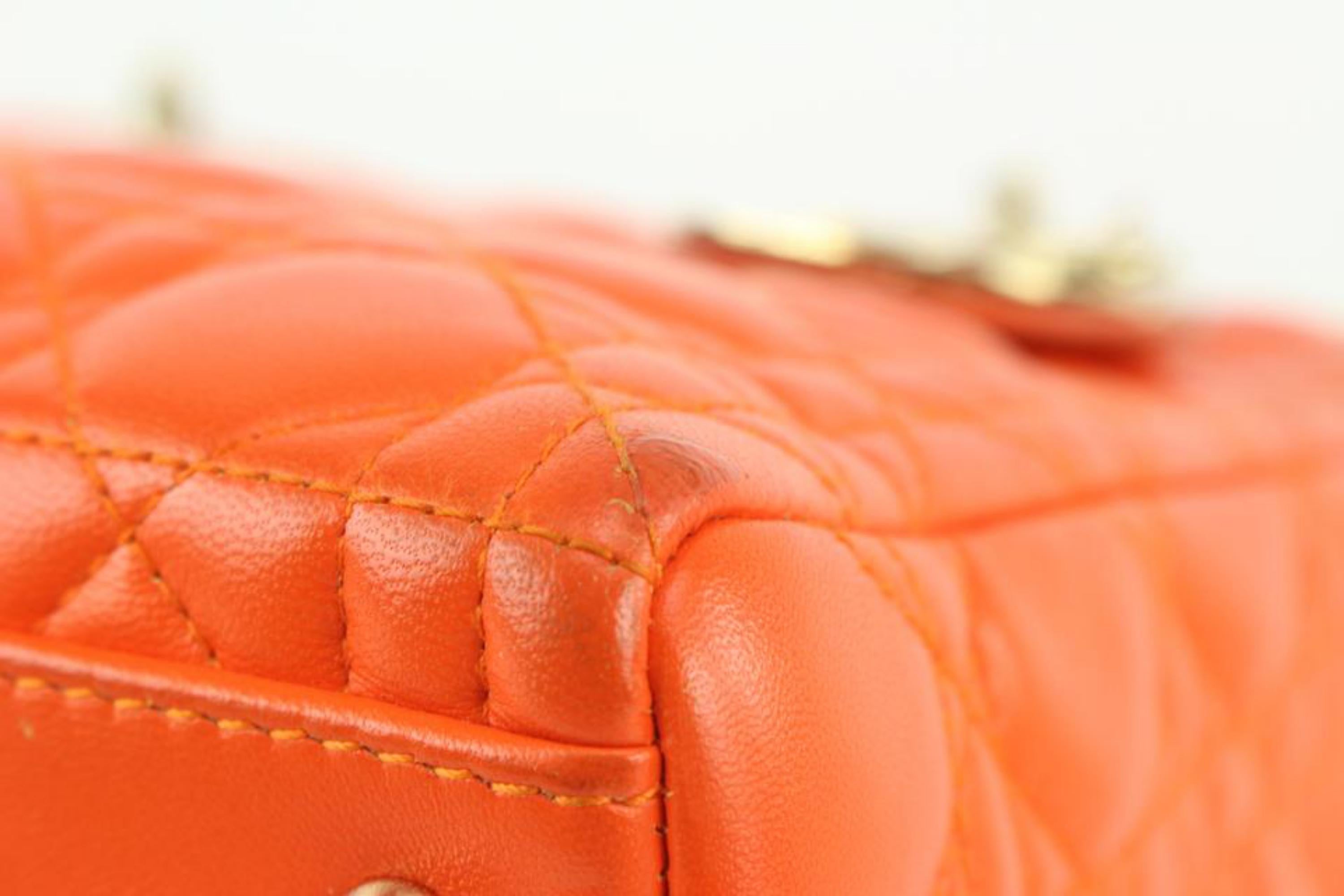 Dior Orange Quilted Lambskin Cannage Medium Lady Dior Bag 1123d38 4