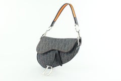 Dior Orange Signature Oblique Trotter Saddle 12cdz1019 Blue Denim Shoulder Bag