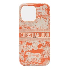 Dior Orange/White Leather Dior Travel iPhone 13 Pro Case Dior Orange/White Leather Dior Travel iPhone 13 Pro Case