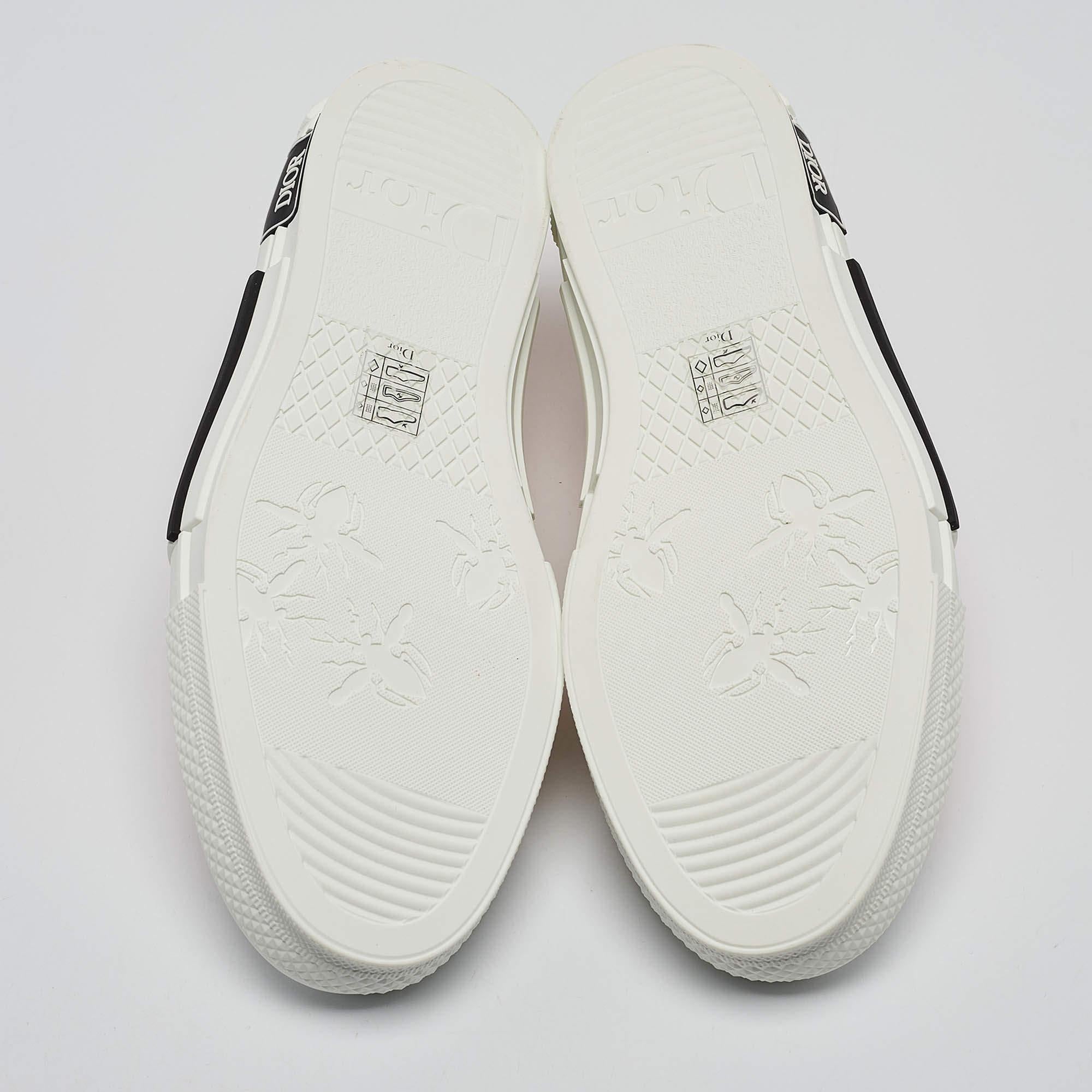 Dior Orange/White Oblique Mesh and Rubber B23 Sneakers Size 39 For Sale 1