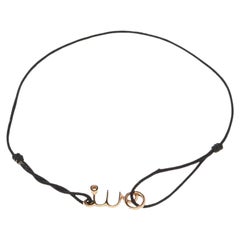 Dior Oui Diamond 18K Yellow Gold Black Cord Bracelet