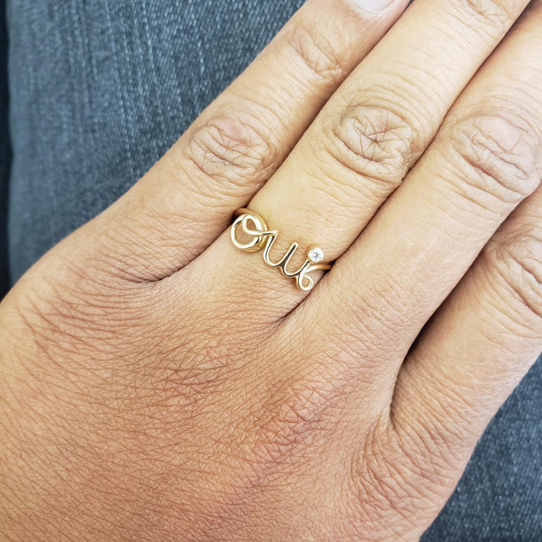Dior 'Oui' Yellow Gold and Diamond Ring at 1stDibs | dior oui ring