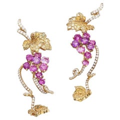 Dior Pair of Colored Sapphire and Diamond Earrings