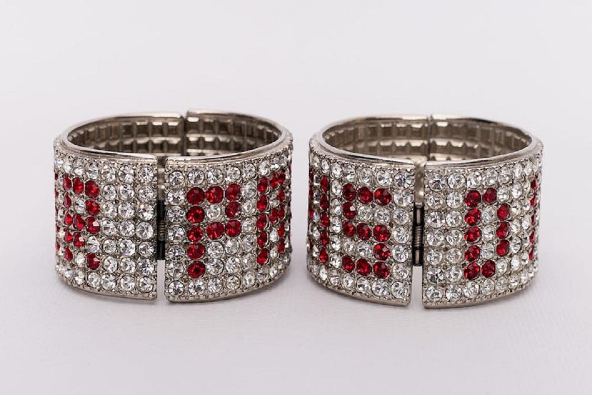 Women's Dior Pair of Rhinestones Bracelets For Sale