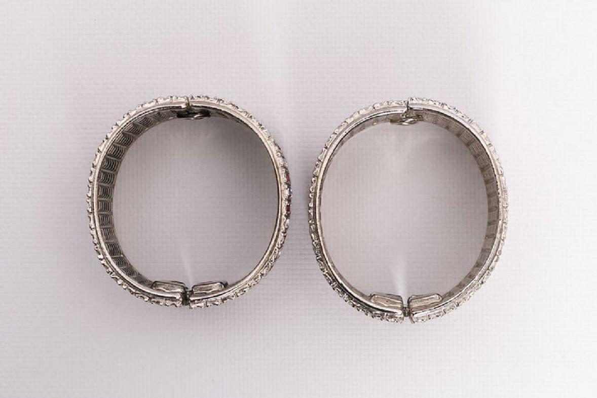 Dior Pair of Rhinestones Bracelets For Sale 2