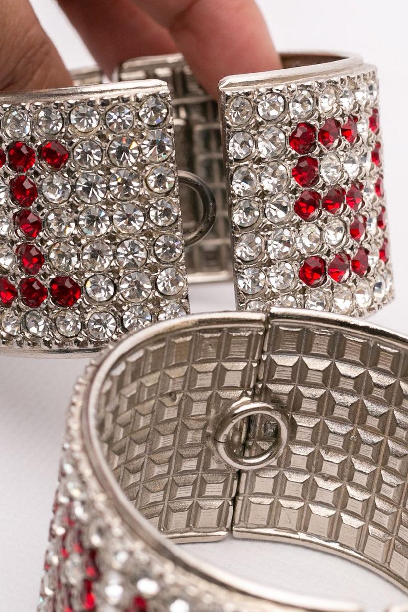 Dior Pair of Rhinestones Bracelets For Sale 4