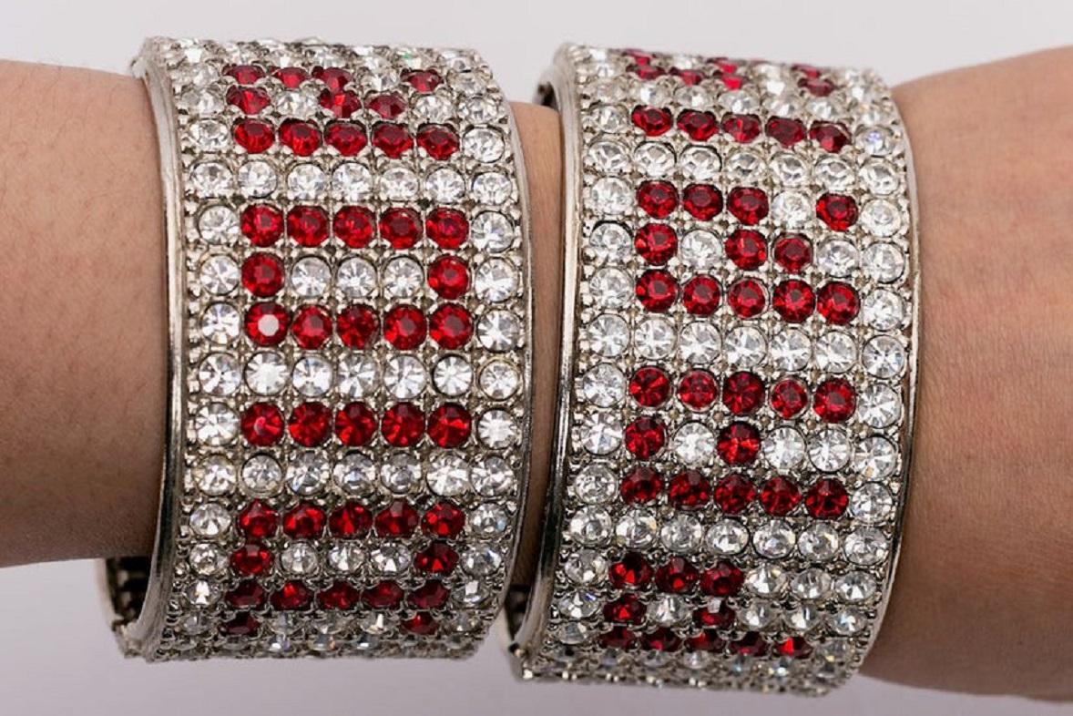 Dior Pair of Rhinestones Bracelets For Sale 5