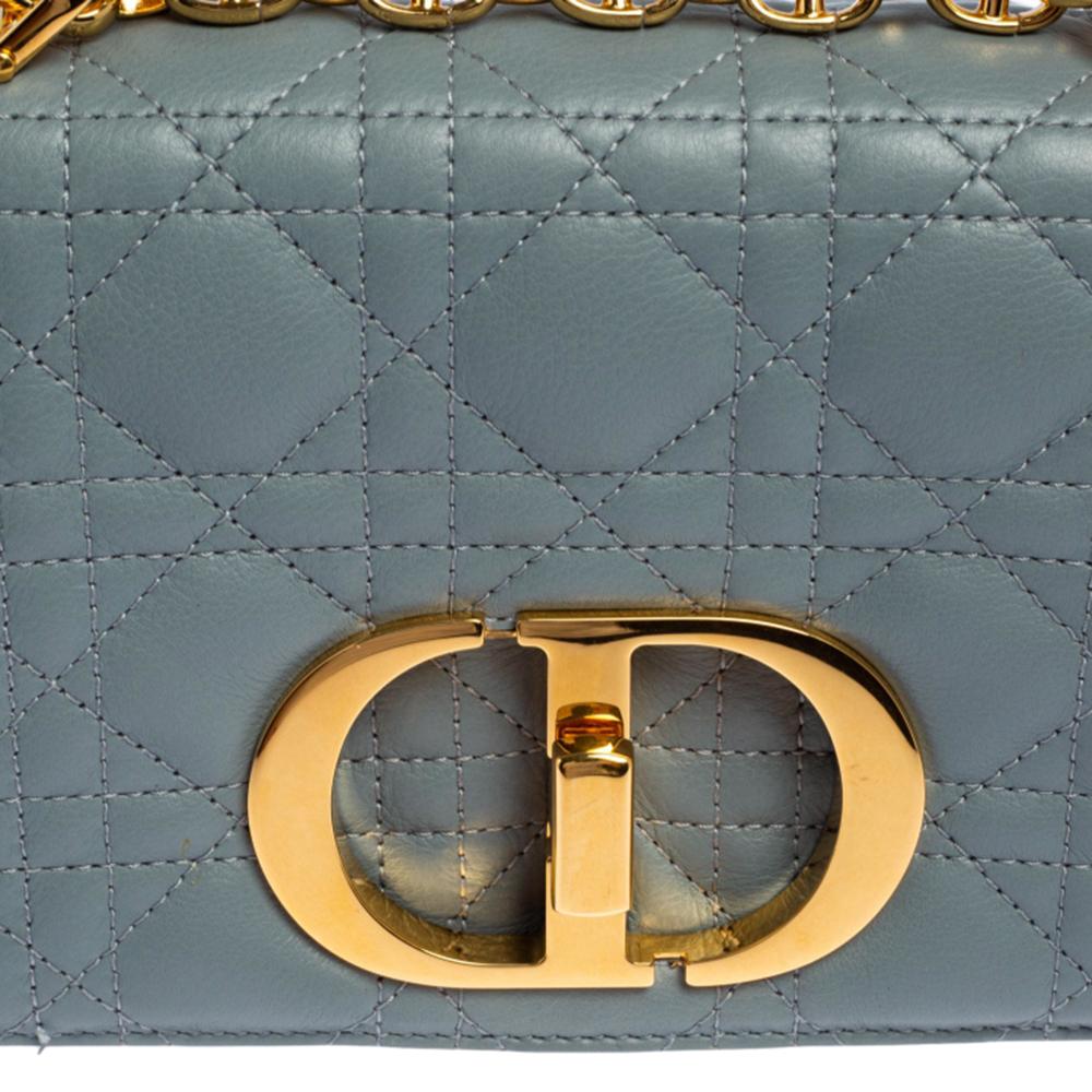 Dior Pale Blue Cannage Leather Small Caro Shoulder Bag 5