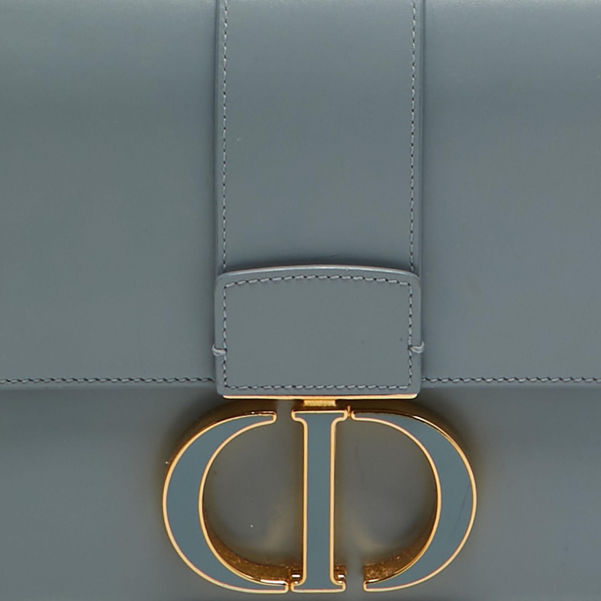 Dior Pale Blue Leather 30 Montaigne Shoulder Bag 10