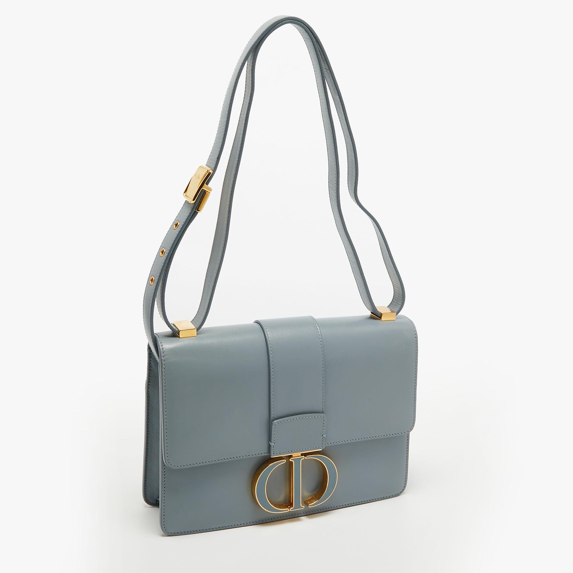 Women's Dior Pale Blue Leather 30 Montaigne Shoulder Bag