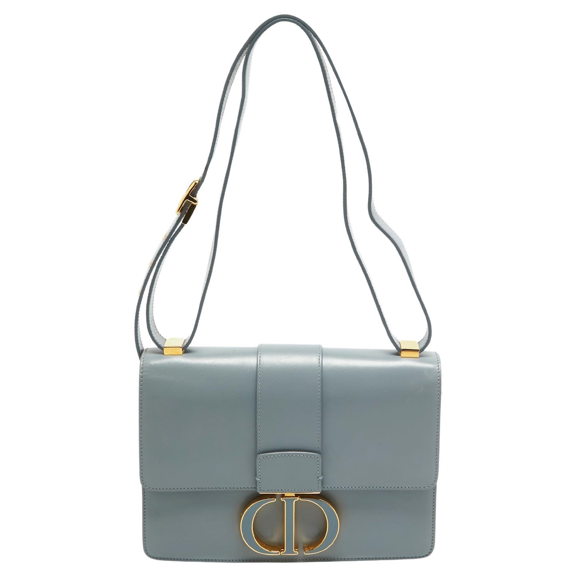 Dior Pale Blue Leather 30 Montaigne Shoulder Bag