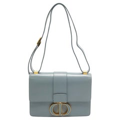 Used Dior Pale Blue Leather 30 Montaigne Shoulder Bag