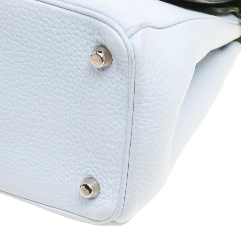 Women's Dior Pale Blue Pebbled Leather Small Be Dior Shoulder Bag