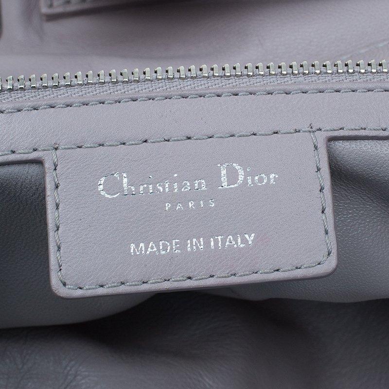 Dior Pale Grey Cannage Quilted Leather So Dior Tote Bag 7