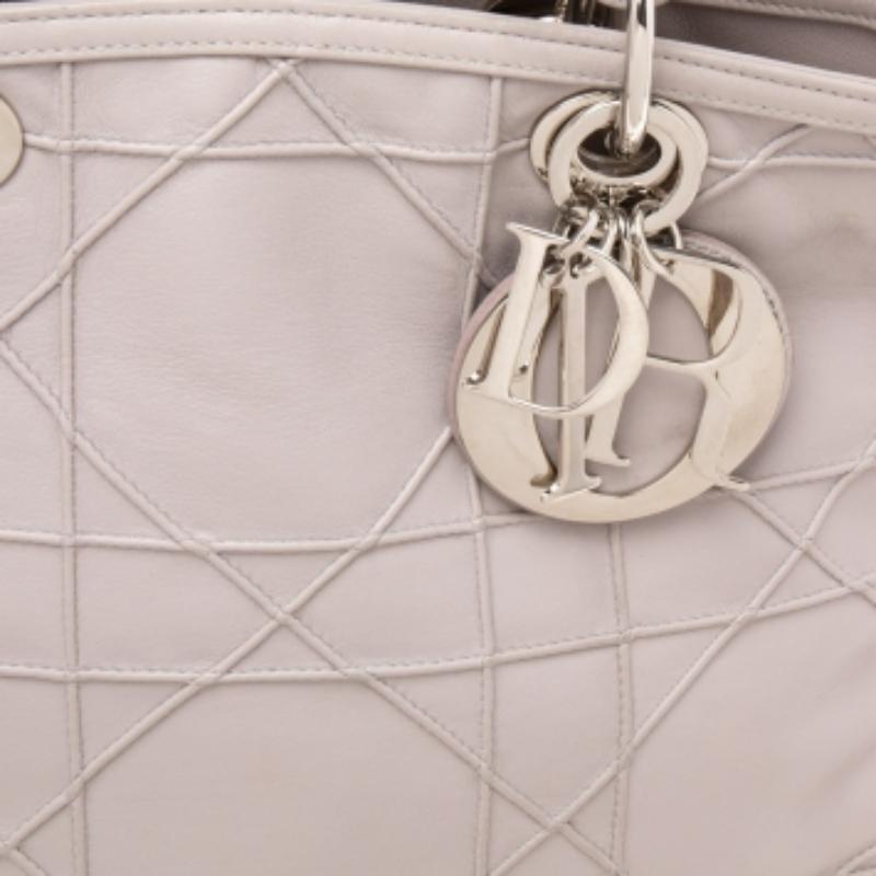 Dior Fourre-tout Granville en cuir Cannage lilas pâle en vente 2