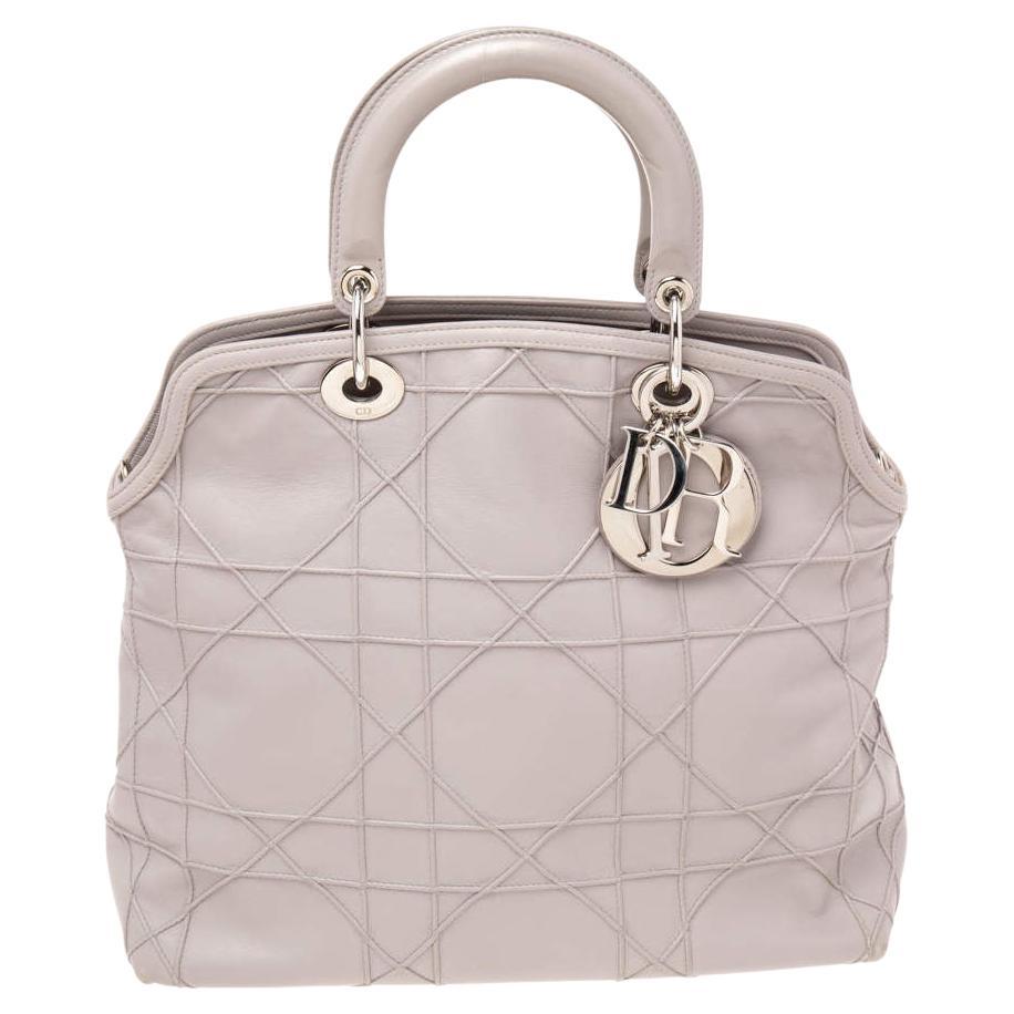 Dior Pale Lilac Cannage Leather Granville Tote For Sale