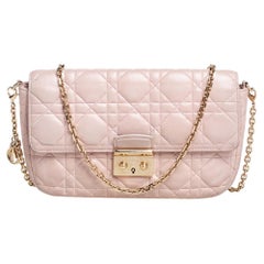 Miss Dior Blassrosa Cannage Leder Miss Dior Promenade Kette Clutch