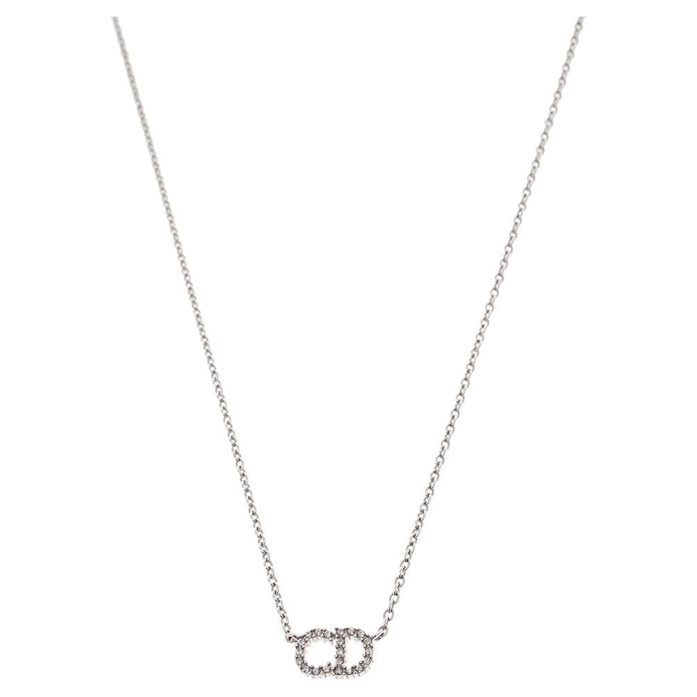 Dior Palladium Finish Metal and Crystals Clair D Lune Necklace at 1stDibs |  dior clair d lune necklace, clair d lune necklace silver, dior silver  necklace