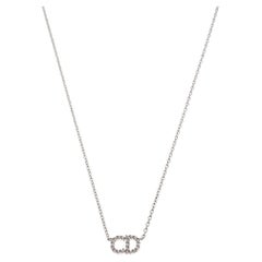 Dior Palladium Finish Metal and Crystals Clair D Lune Necklace