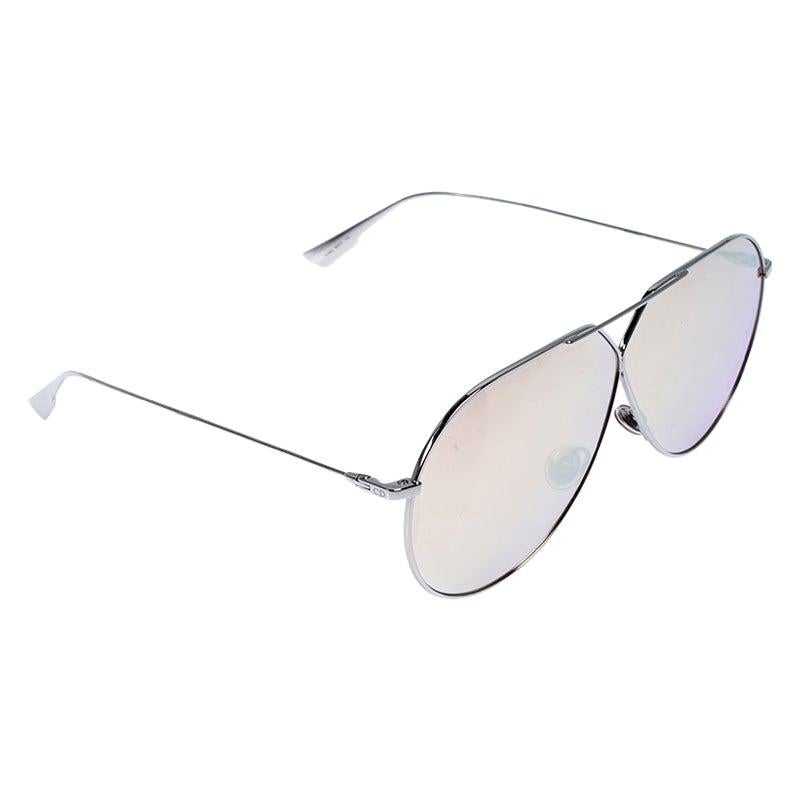 Dior Palladium Tone/ Silver Mirrored Stellaire.3 Aviator Sunglasses
