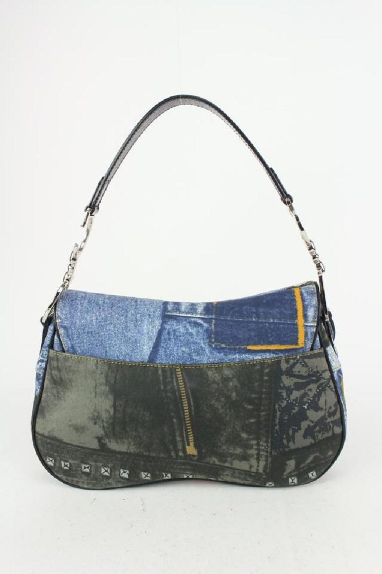 Dior Patchwork Speedway Denim Saddle Bag 820da2 2