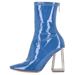 Dior Patent Leather Boots With Perspex Crystal Detailed Heels