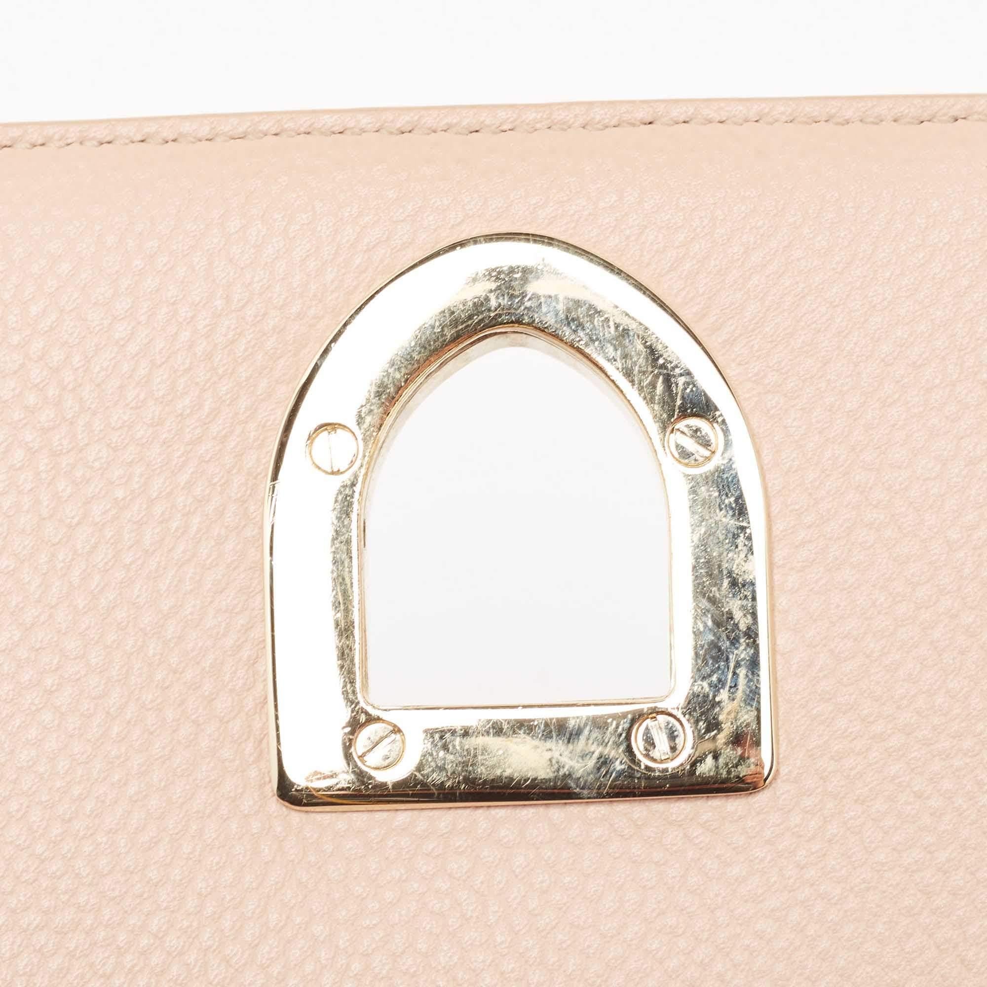 Dior Peach Leather Medium Diorama Flap Shoulder Bag For Sale 11