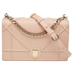 Dior Peach Leather Medium Diorama Flap Shoulder Bag